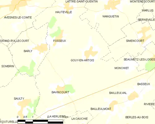 Detailkaart van de gemeente