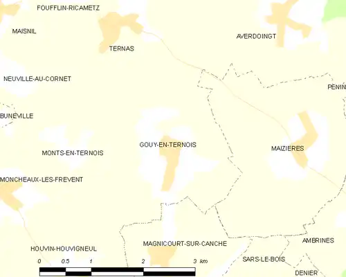 Detailkaart van de gemeente