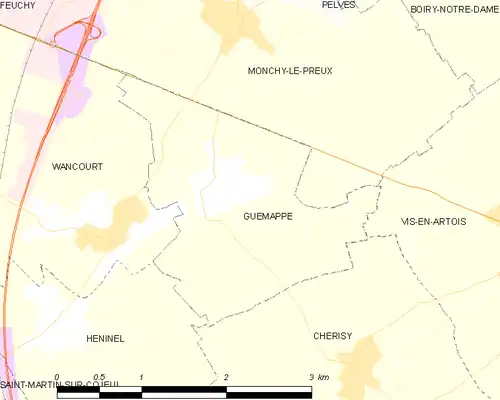 Detailkaart van de gemeente