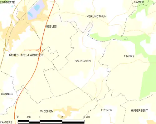 Detailkaart van de gemeente