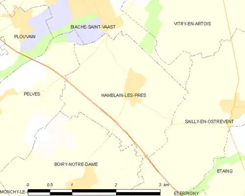 Detailkaart van de gemeente