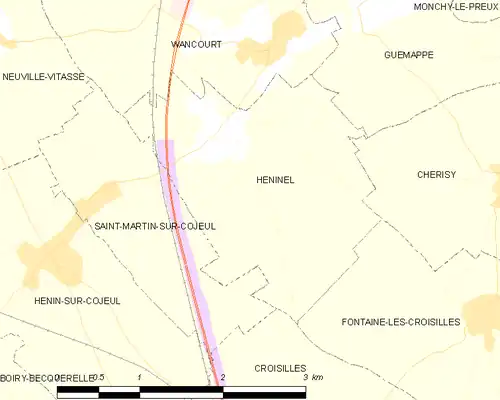 Detailkaart van de gemeente