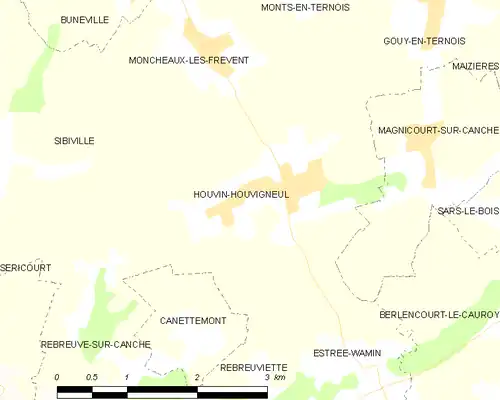 Detailkaart van de gemeente