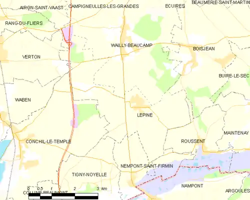 Detailkaart van de gemeente