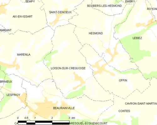 Detailkaart van de gemeente