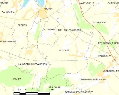 Detailkaart van de gemeente