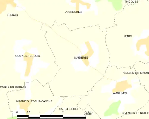 Detailkaart van de gemeente