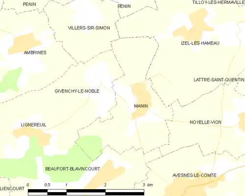 Detailkaart van de gemeente
