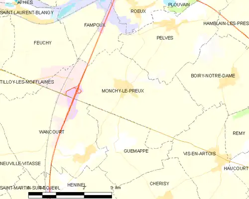 Detailkaart van de gemeente