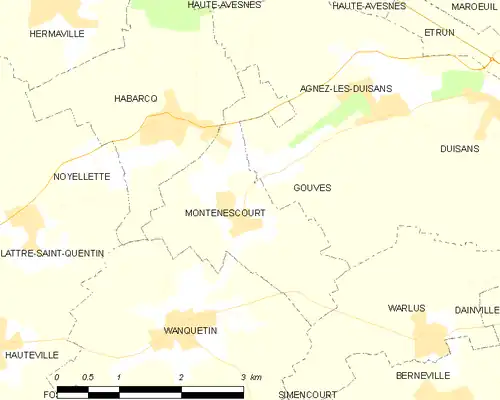 Detailkaart van de gemeente