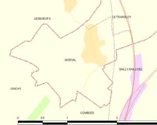 Detailkaart van de gemeente