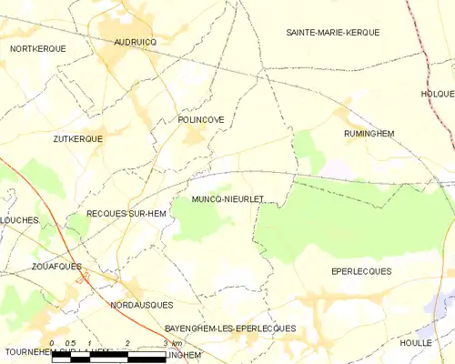 Detailkaart van de gemeente