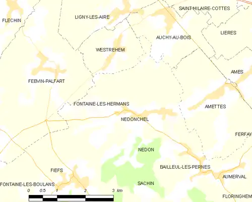 Detailkaart van de gemeente