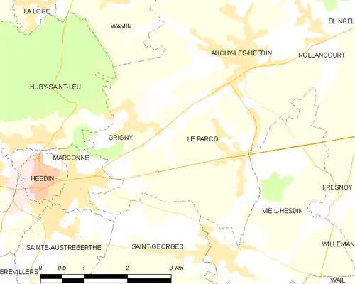 Detailkaart van de gemeente