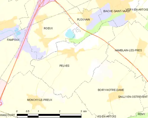 Detailkaart van de gemeente