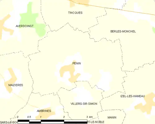 Detailkaart van de gemeente