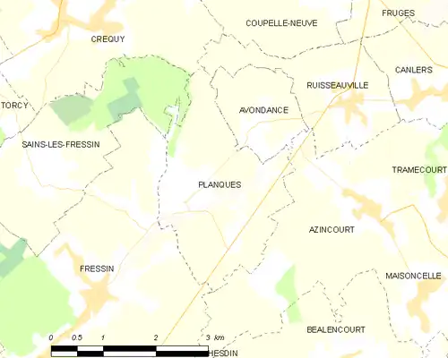 Detailkaart van de gemeente