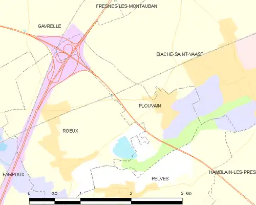 Detailkaart van de gemeente