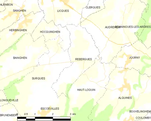 Detailkaart van de gemeente