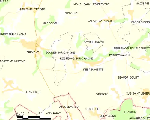 Detailkaart van de gemeente