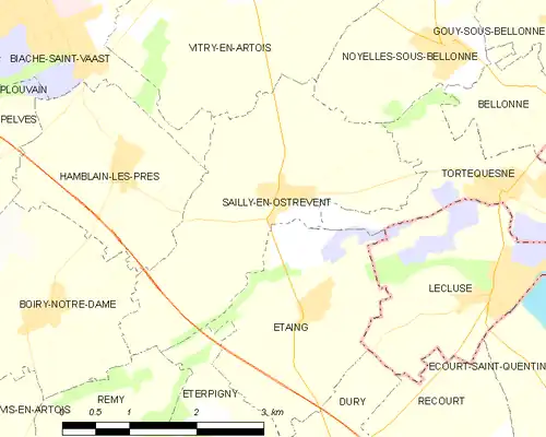 Detailkaart van de gemeente