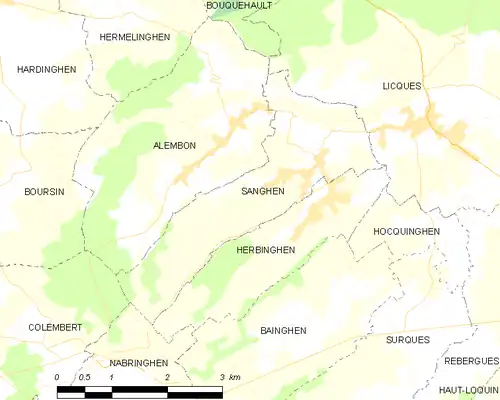 Detailkaart van de gemeente