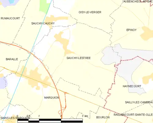 Detailkaart van de gemeente