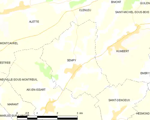 Detailkaart van de gemeente