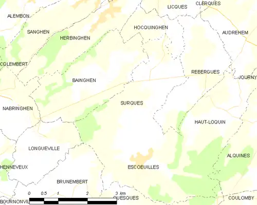 Detailkaart van de gemeente