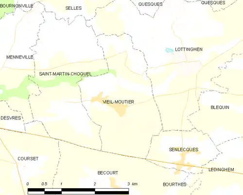 Detailkaart van de gemeente
