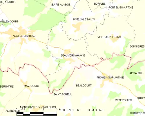 Detailkaart van de gemeente