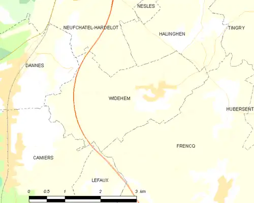 Detailkaart van de gemeente