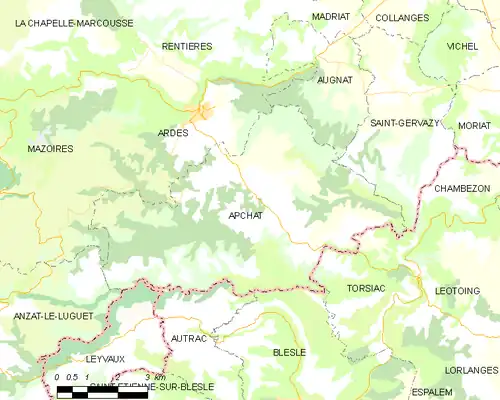 Detailkaart van de gemeente