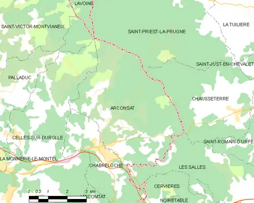 Detailkaart van de gemeente