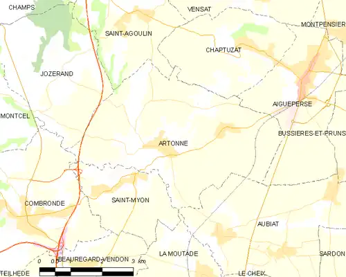 Detailkaart van de gemeente