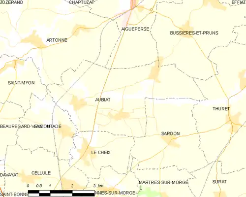 Detailkaart van de gemeente