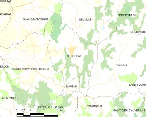 Detailkaart van de gemeente