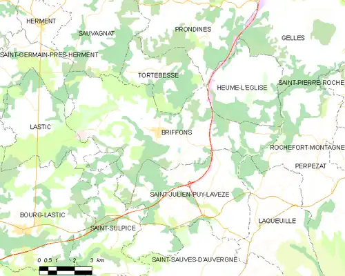 Detailkaart van de gemeente