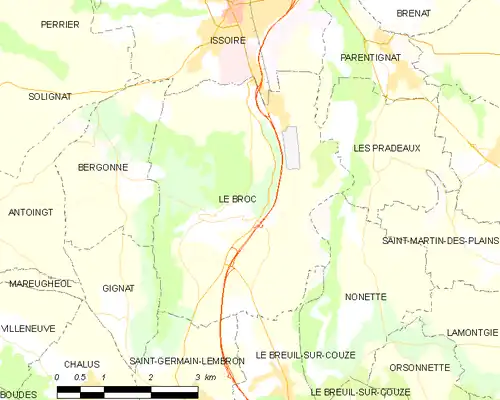 Detailkaart van de gemeente