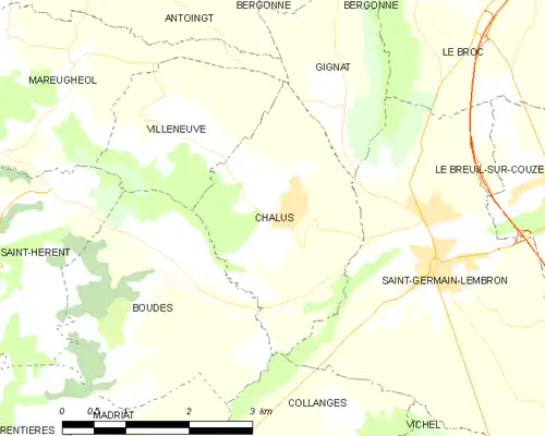 Detailkaart van de gemeente