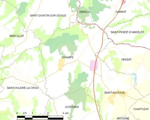 Detailkaart van de gemeente