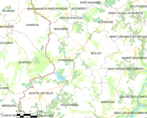 Detailkaart van de gemeente