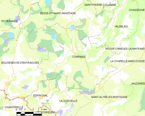 Detailkaart van de gemeente