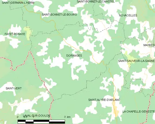 Detailkaart van de gemeente