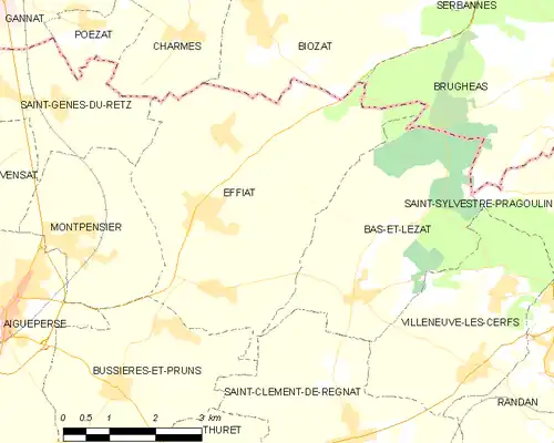 Detailkaart van de gemeente