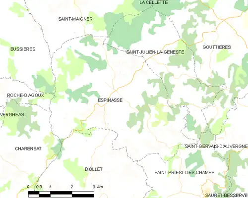 Detailkaart van de gemeente