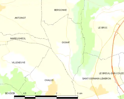 Detailkaart van de gemeente