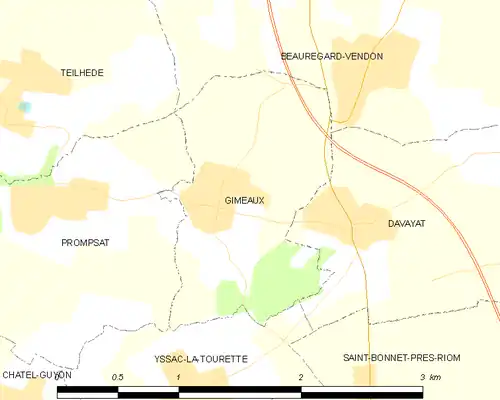 Detailkaart van de gemeente
