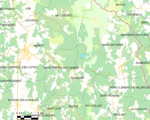 Detailkaart van de gemeente