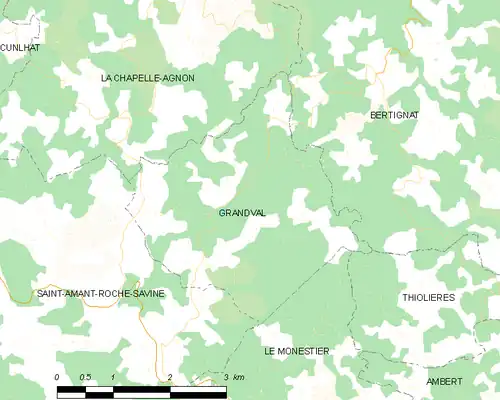 Detailkaart van de gemeente